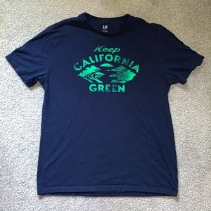 GAP Keep California Green Navy T-Shirt -  M
